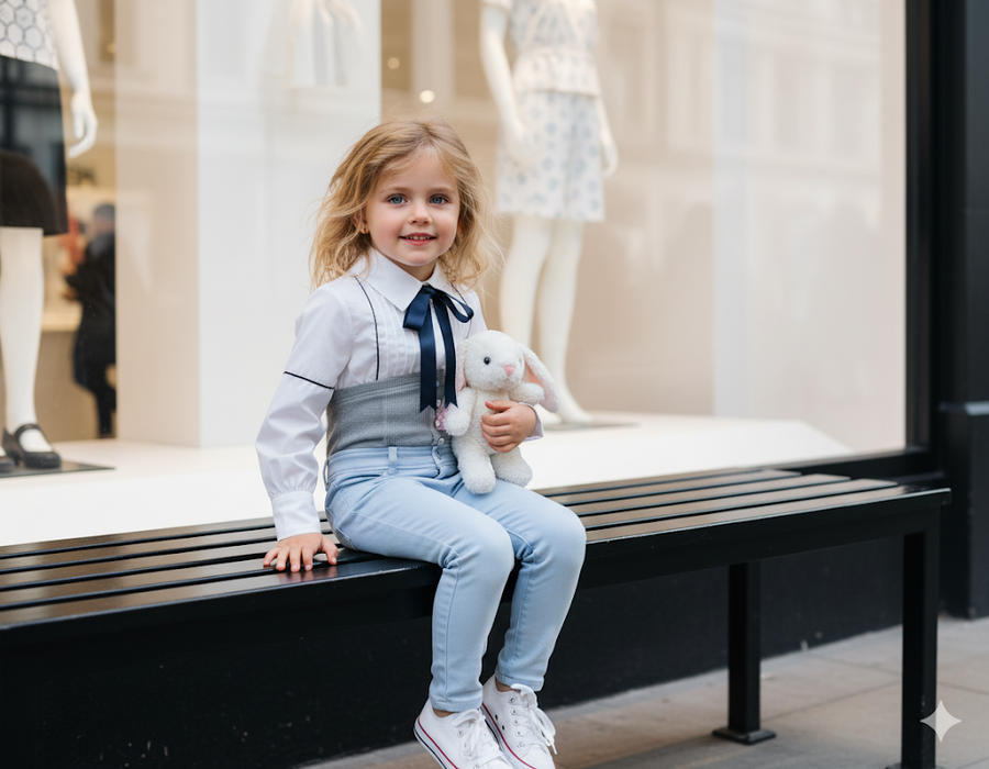 Kids High Waist Jeans Skinny Fit Denim Leggings trouseres Stretchy cotton 4–14 Y