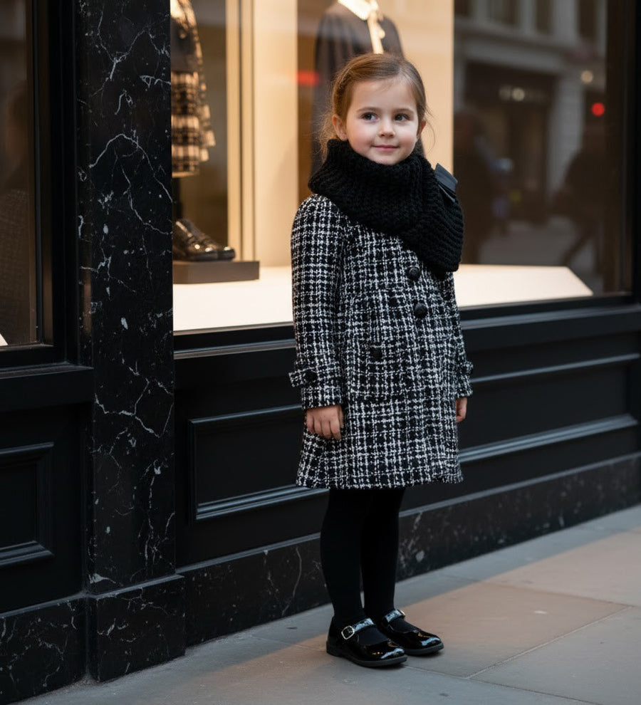 Girls Red Cashmere Long Coat /black wool coat – Elegant autumn Wear (3-5 Years)