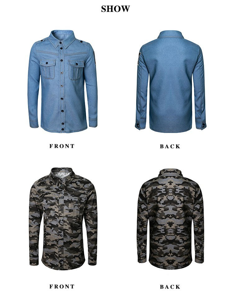 Boys Smart Casual Shirt Military Design Cotton Long Sleeve Top Ages 4-9Y School