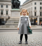 Girls Woolen Sleeveless Sporty Dress for winter/autumn Grey Velvet Ages 3-10