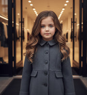 Girls Vintage Wool Winter Coat autumn 3-4-5-6-7-8-9Y  Thick Warm Long Overcoat