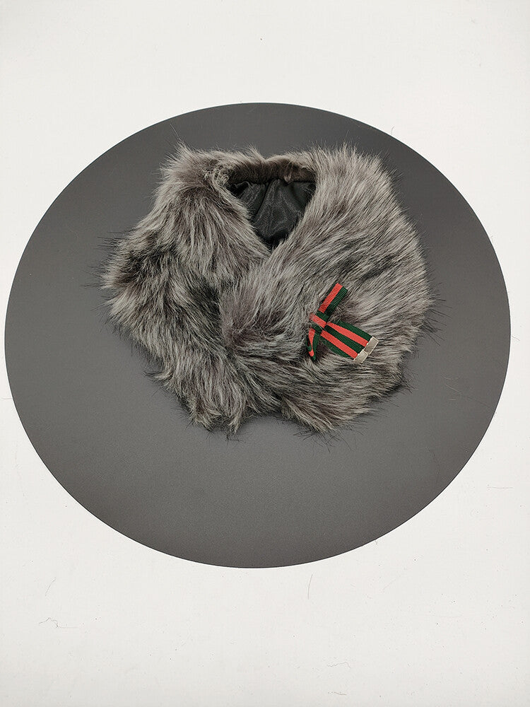 Faux Fur Scarf Collar Wrap – Soft Warm Elegant Tippet Shawl Stole for Girls gift