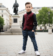 Boys Vintage  Waistcoat top 3–9Y  Sleeveless Velvet Cotton Uniform Vest for Kids