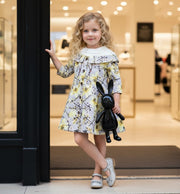 Girls princess Party Dress Off Shoulder 1–7Y grey Floral Outfit beautiful gift