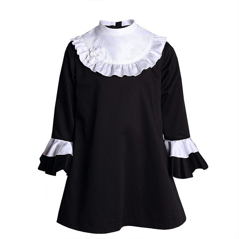 Girls Vintage Black A-Line Princess Dress autumn baby doll 3–4-5 Years clearance