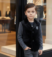 Boys Velvet Blazer Stylish Casual Short Jacket for Kids Toddler 3–7 Years Autumn