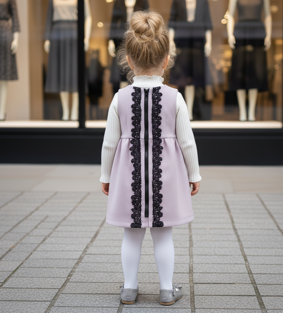 Girls Woolen Vest  Dress  Baby Doll Mini Dress Runs Small Pls Order 1–2 Sizes Up