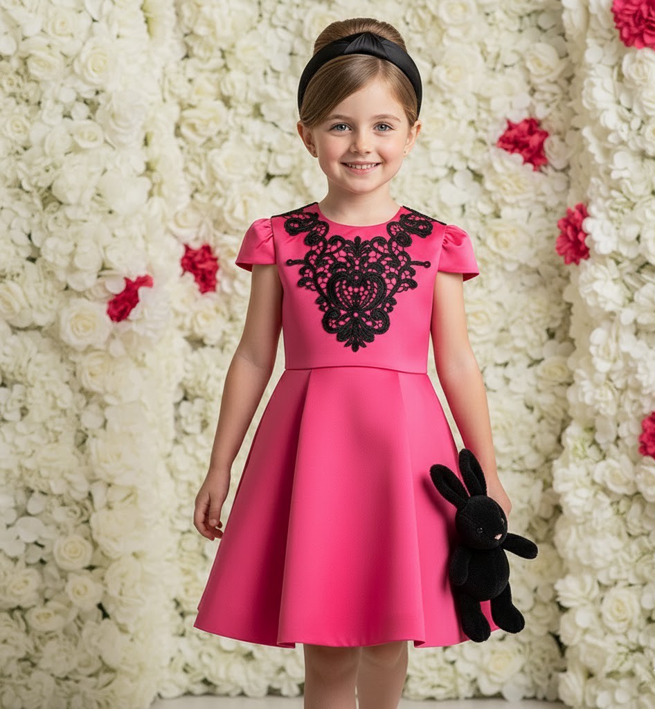 Girls Pink Princess Party Dress – Flower Girl & Bridesmaid Dress for Weddings, Birthdays & Special Occasions (Ages 3–9)