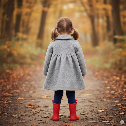 Girls coat wool autumn winter 2025 Light Grey Princess Coat Ages 2–3-4-5-6-7Y