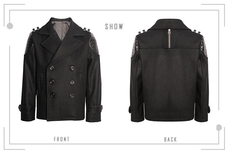 Boys Winter short black Cashmere Coat 3-7Y Double Breasted Warm Jacket 2025