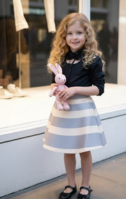 Girls Black Cotton Shirt long sleeve vintage style top 3-5Y toddler shirt