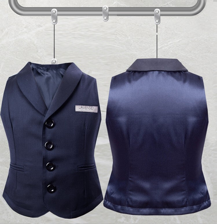 Boys waistcoat Vintage Navy Toddler Vest party wear wedding Ages 3–7 Years Xmas