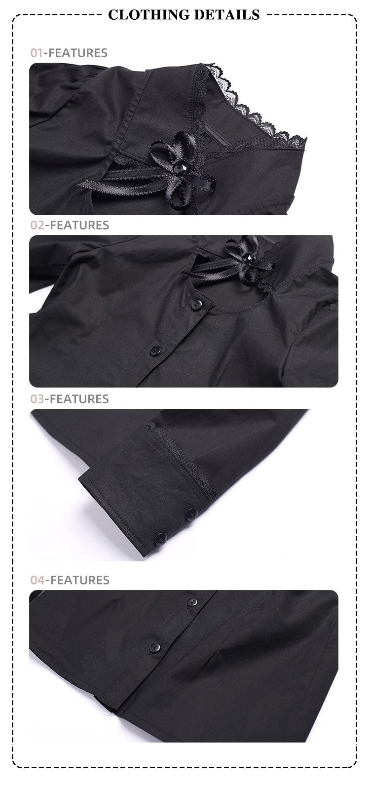 Girls Black Cotton Shirt long sleeve vintage style top 3-5Y toddler shirt