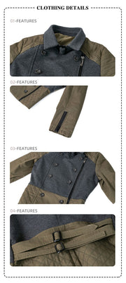 Girls short Trench Coat 4-12Y stylish Autumn Winter cotton jacket for kids 2025