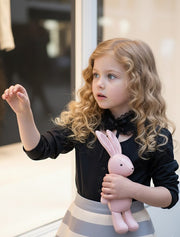 Girls Black Cotton Shirt long sleeve vintage style top 3-5Y toddler shirt