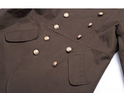 Kids vintage Military Style Cotton Jacket3-9Y Boys Formal Uniform Trench Coat