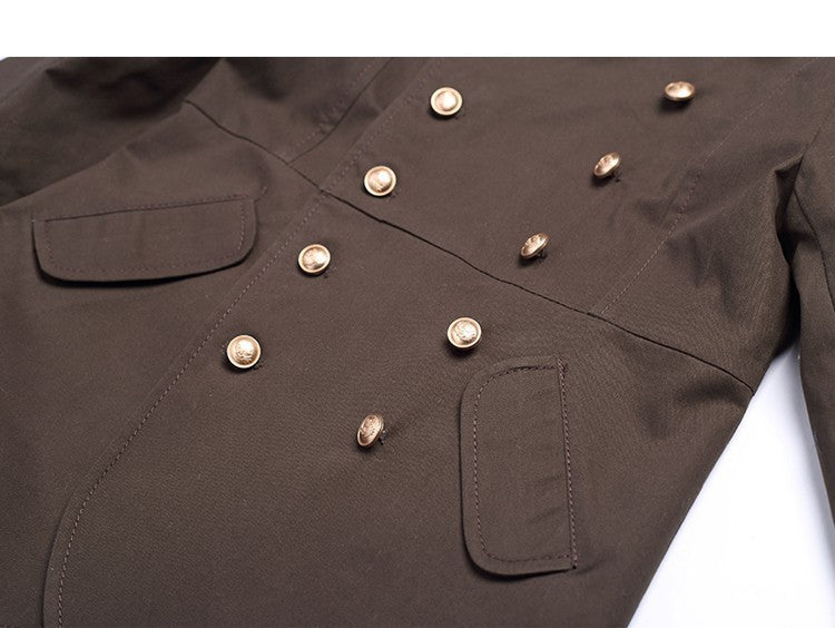 Kids vintage Military Style Cotton Jacket3-9Y Boys Formal Uniform Trench Coat