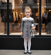 Baby Girl Woolen Party Dress 4-7Y vintage design Princess Mini Dress coat