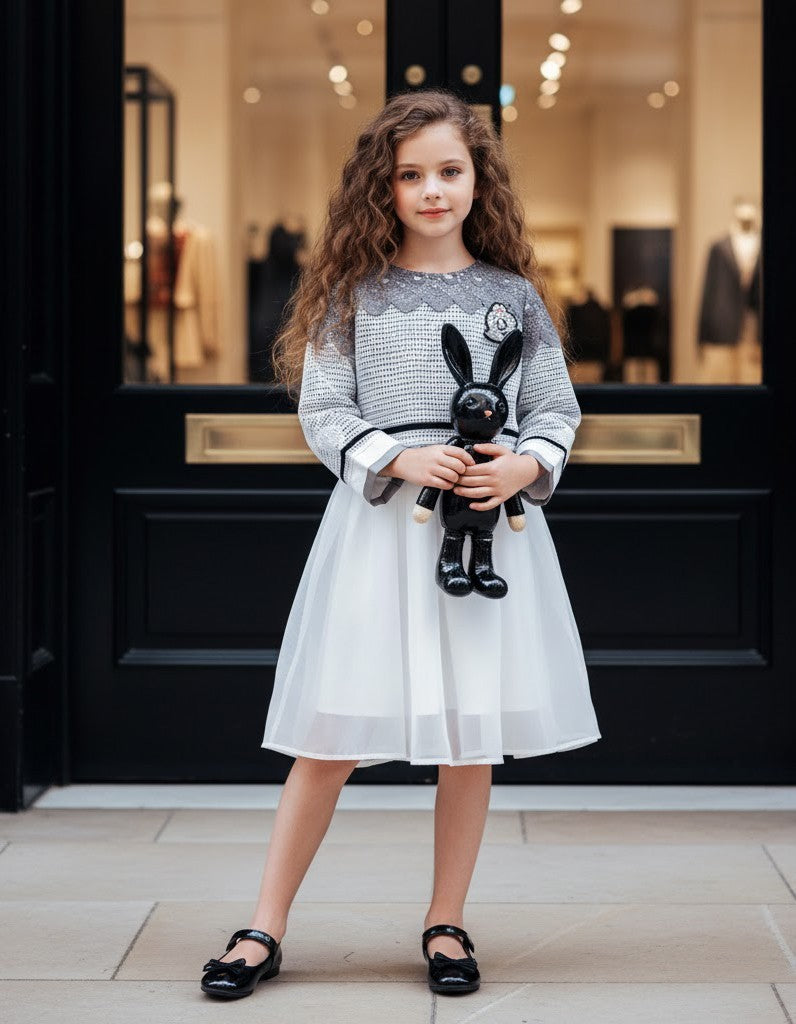 Girls Fashion Two-Piece Outfit – Loose Fit Top & Dress Set great bargin autumn
