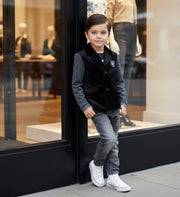 Boys Velvet Blazer Stylish Casual Short Jacket for Kids Toddler 3–7 Years Autumn