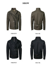 Boys' military Spring Autumn Jacket Cotton Wool Blend Green Black Coat 4-9Y