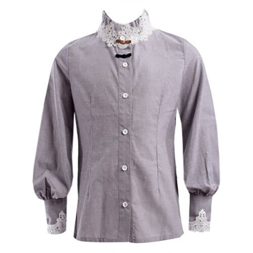 Boys & Girls Cotton Shirt 3-4-5y Vintage Lace  Full Sleeve Royal-Inspired Design
