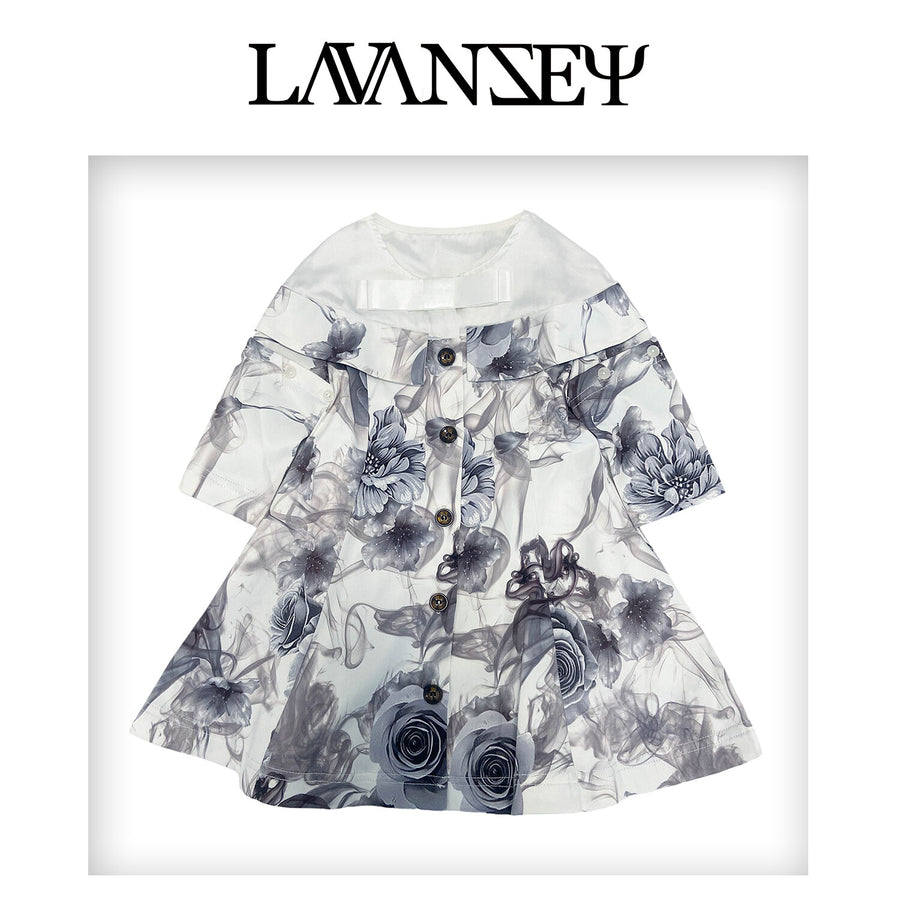 Girls princess Party Dress Off Shoulder 1–7Y grey Floral Outfit beautiful gift