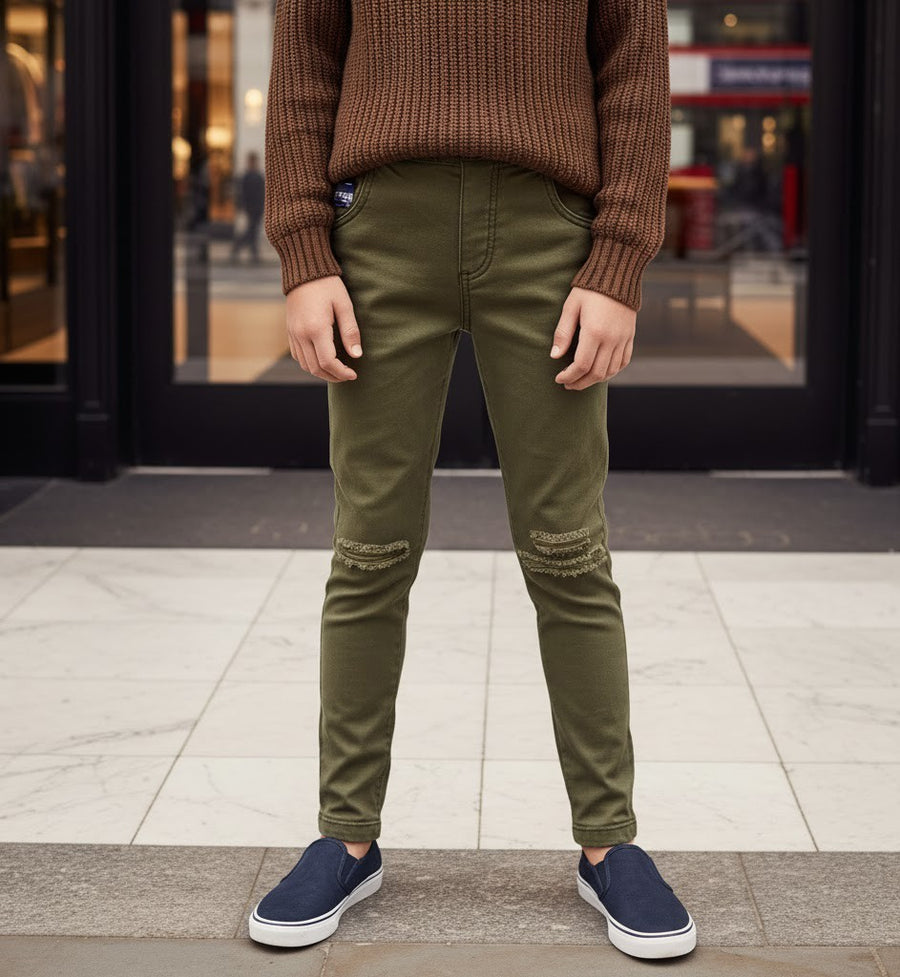 Boys Slim Fit Distressed Jeans Casual Stretch Denim trousers (4–13 Yrs)multiple