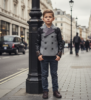 Boys Vintage Lace casual Blazer 4-14Y Junior Smart Uniform Jacket kids teenagers