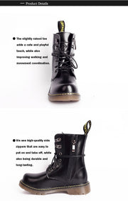 Kids Black Matte Leather Boots great gift winter Premium Cowhide Xmas shoes