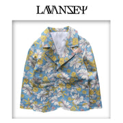 Boys Floral Blazer 3-4Y Premium Cotton Artsy Print Casual Jacket christmas gift