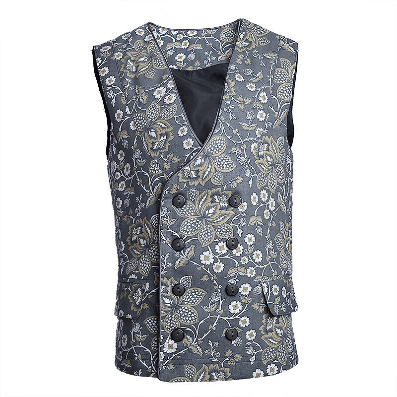 Vintage Floral Boys' Waistcoat Casual Green Flower Toddler Vest Ages 2-7Y XMAS