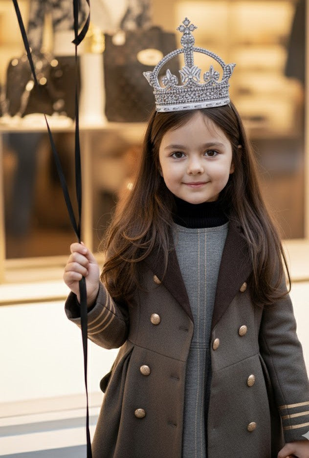 Girls autumn/winter coat 4-5Y beautiful Brown Wool Blend Overcoat vintage 2025