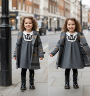 Girls Autumn Coat 2025 Plaid pattern Wool-Blend Baby-Doll Style Ages 2–3-4Y