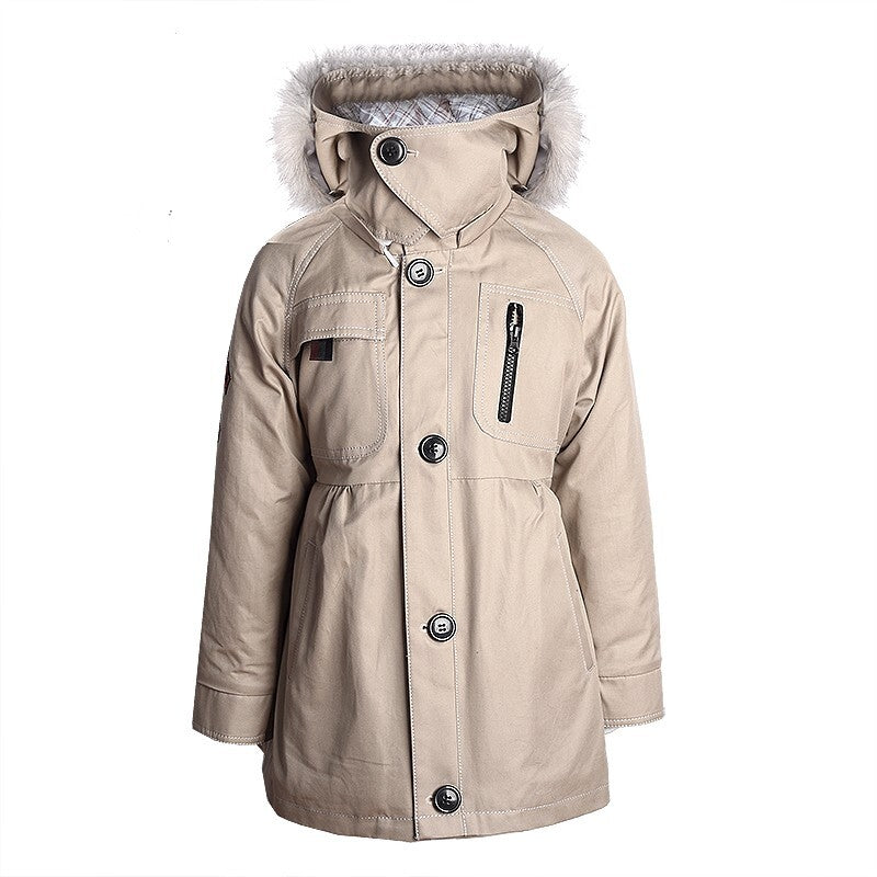 Girls' Long Padded Winter Coat 2-3-4-5-6-7Y Faux Fur Hooded Parka Jacket 2025