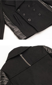 Boys Winter short black Cashmere Coat 3-7Y Double Breasted Warm Jacket 2025