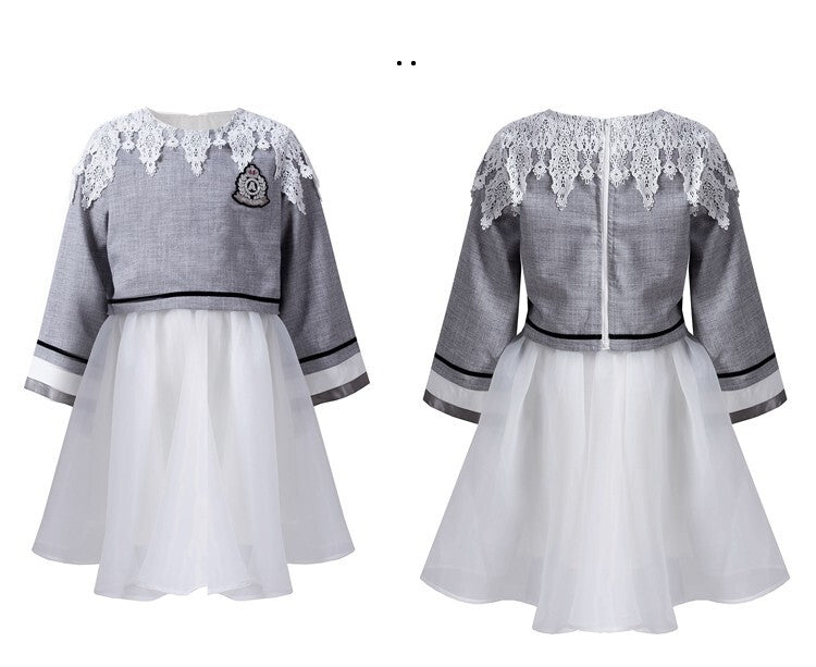 Girls Fashion Two-Piece Outfit – Loose Fit Top & Dress Set great bargin autumn