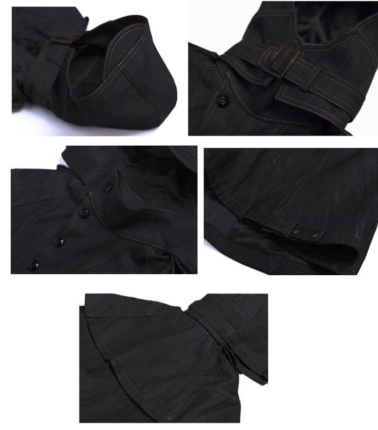 Boys Deluxe Superhero Costume – Black Winter Cape Coat for Kids 3–5 Years Fancy