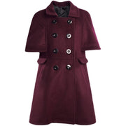 Girls' Wine Red Cashmere Wool Coat 3-9Y high end 2025 new Vintage Winter Jacket