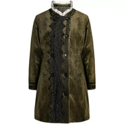 Girls Coat 3-10 y autumn Vintage Velvet Embroidered fashion Long Coat Green grey