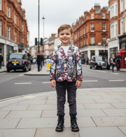 Boys Floral Blazer Slim Fit Tuxedo Jacket Formal Wedding Party Suit Kids 4–12 Y