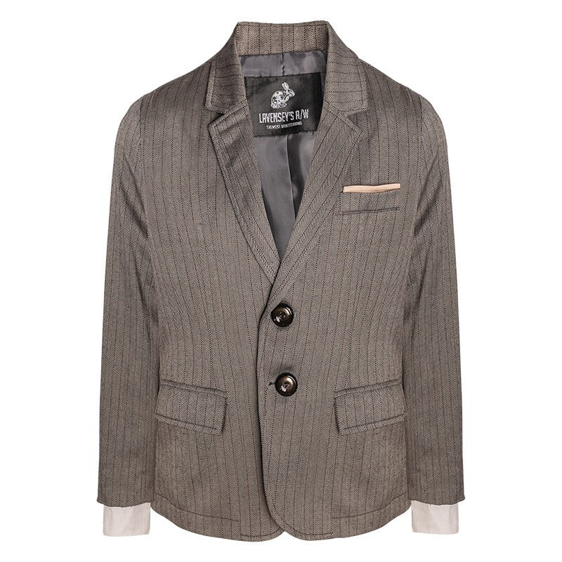 Boys grey Casual Blazer with Double Cuffs Short Suit Jacket 3–10 Y party XMAS