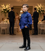 boys Vintage Cotton Long Sleeve Shirt Classic Style Top for Kids 3-14 Y party