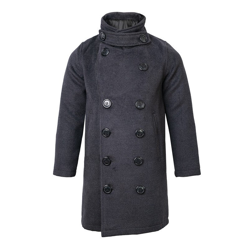 Kids Winter Wool Coat3-7Y  warm double Breasted Thick Warm Jacket for Boys 3–7Y