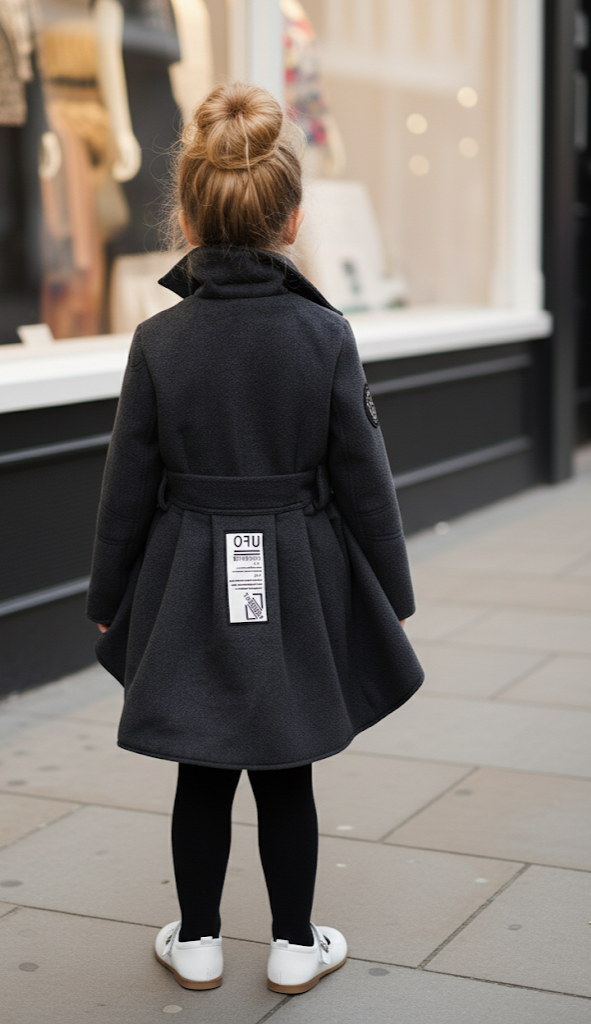 Girls Wool-Blend Winter Coat | Warm Long Plaid Jacket for Kids 3–5 Years | Soft