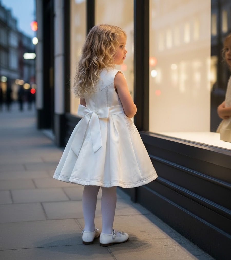 Gilrs princess festival Luxury Beige Lace Dress VintageToddler Party Outfit Xmas