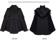 Boys Deluxe Superhero Costume – Black Winter Cape Coat for Kids 3–5 Years Fancy