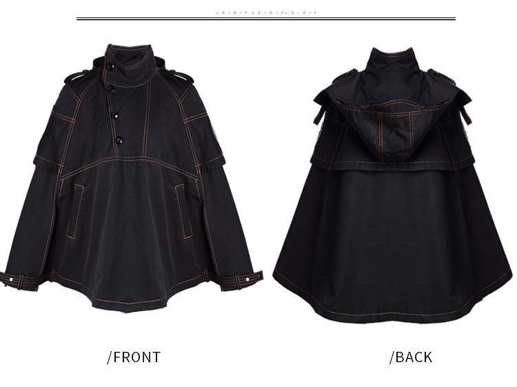 Boys Deluxe Superhero Costume – Black Winter Cape Coat for Kids 3–5 Years Fancy