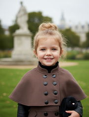 Girls winter/autumn Black Wool Cape Coat 3-4Y Cute Baby Doll Style warm top