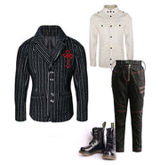 Boys Black Wool/cashmere  Blazer 3-9Y Vintage Style Winter warm Jacket for Kids